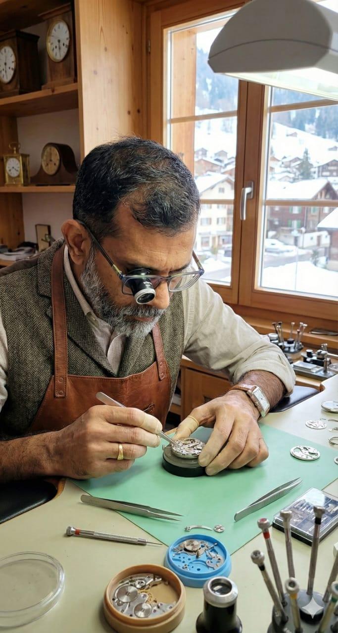 Nassar VM working on a watch